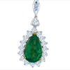 3.91ct.tw. Diamond And Emerald Necklace. Emerald 2.64ct. 18KWY DKN001125